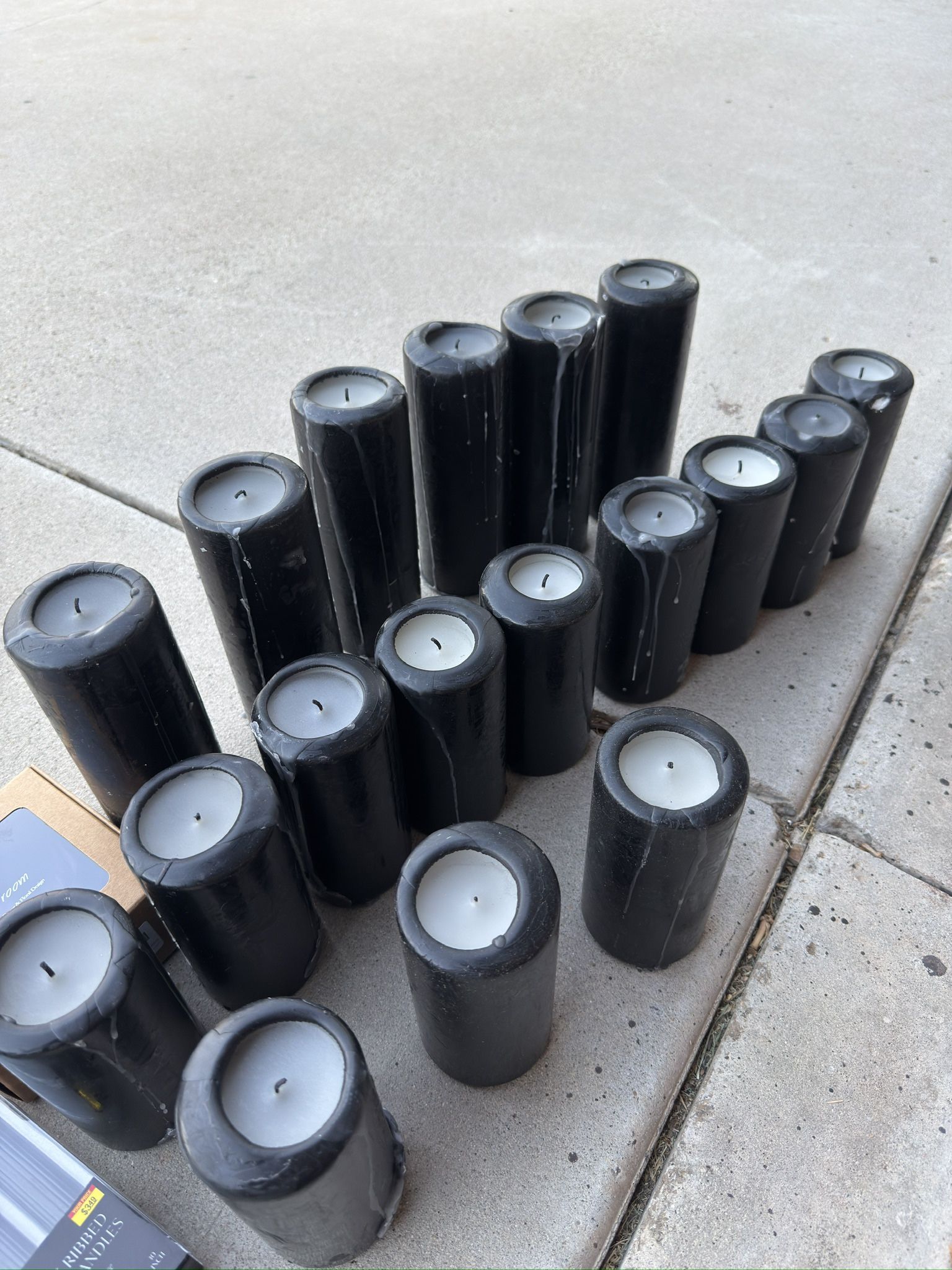 Bulk Lot – Black Pillar Candles Holders And Vases