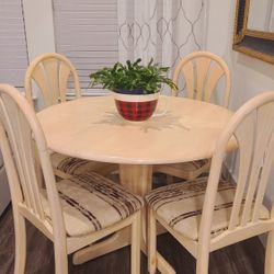 Round Dinner Table Solid Wood