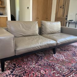 Camerich Taupe Modern Leather Sofa 8’