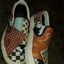 Patchwork Slip-On Vans Size 5