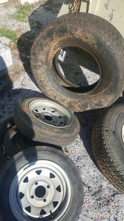 2 small trailer tires 4 stads..{link removed}
