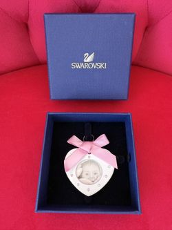 Christmas Present Gift Swarovski Ornament Picture Frame Pendant 