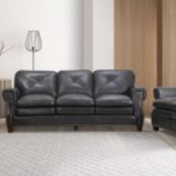 Three piece leather living room set