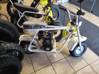 White Gas-Powered Mini Bike