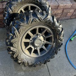 POLARIS RZR REAR RIMS AND TORES 