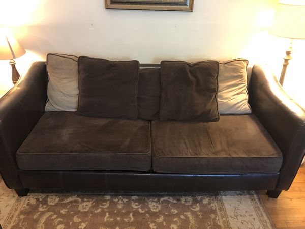 Leather And Suede Sofa Couch Matching Loveseat For In Mountain Brook Al Offerup