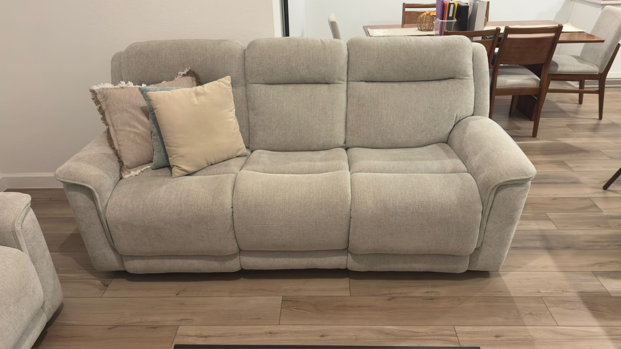 Two-Sectional Grey Fabric Couch Set
