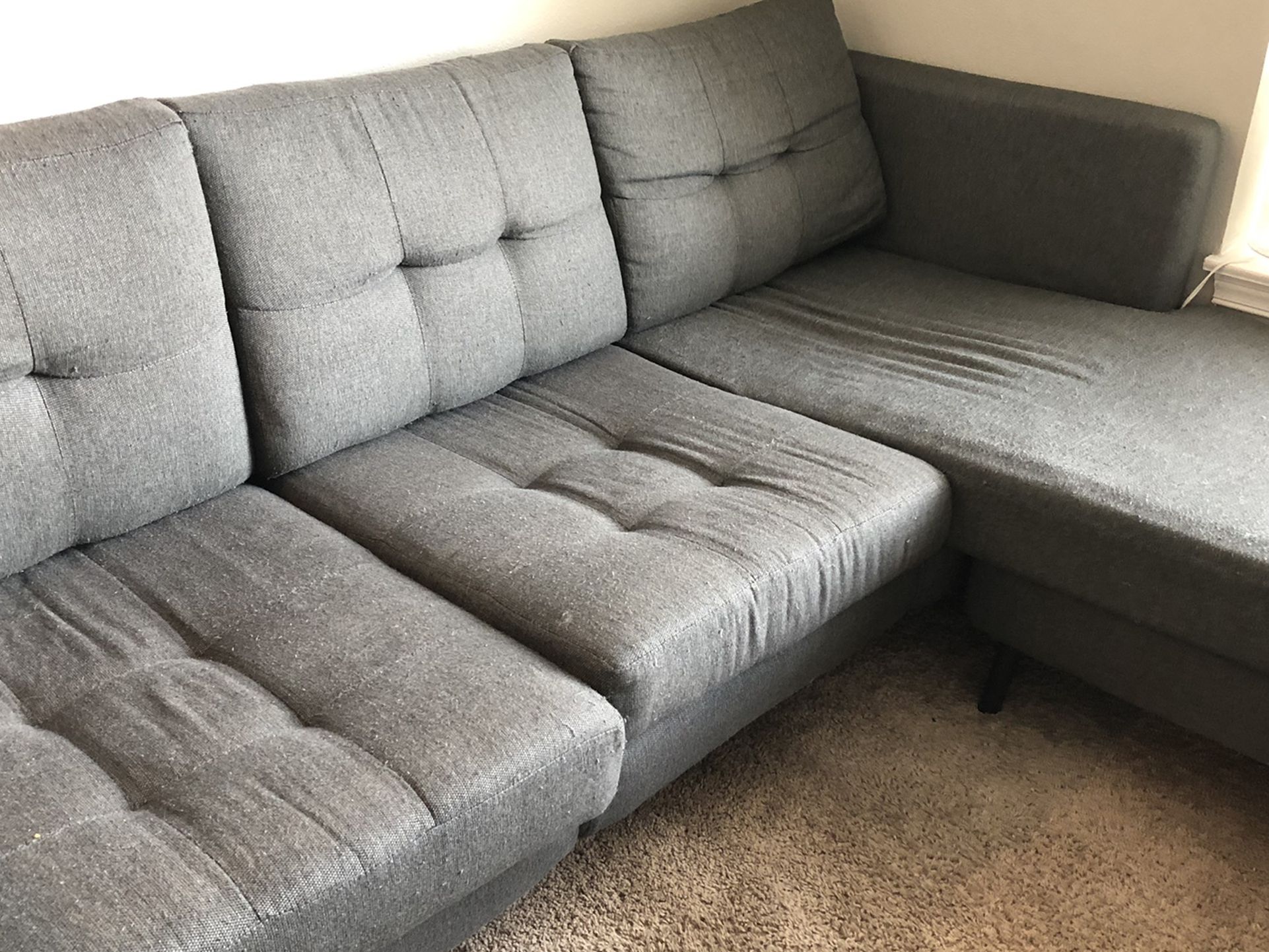 Gray Couch w/ Chaise (Burrow brand)