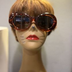 BP Nordstrom Oval Cats Eye Transparent Brownish Orange Sunglasses