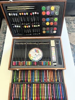U.S. Art Supply Deluxe Mega Wooden Artist Set – Painting, Drawing & Coloring