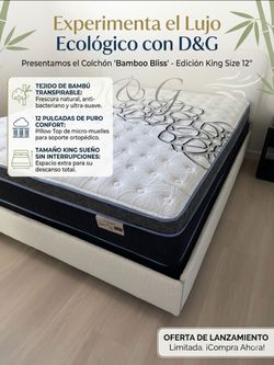 D&G Bamboo Bliss King Size 12" Mattress