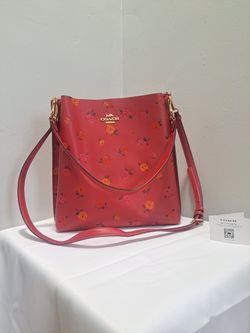 COACH MOLLIE BUCKET BAG WITH PEONY PRINT