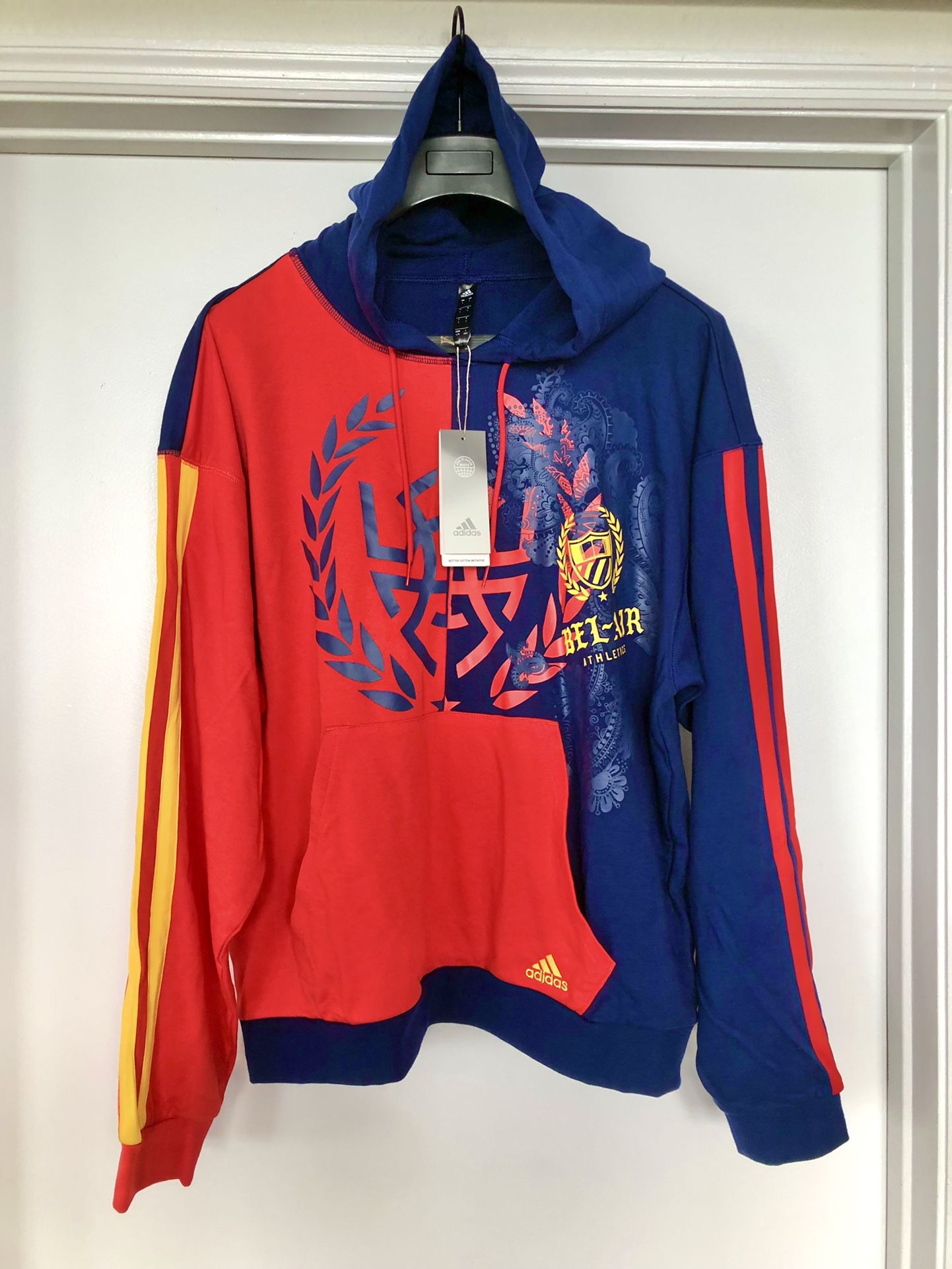 Adidas DON x Bel Air Basketball Hoodie GV1993 Red Blue Men’s Size Large
