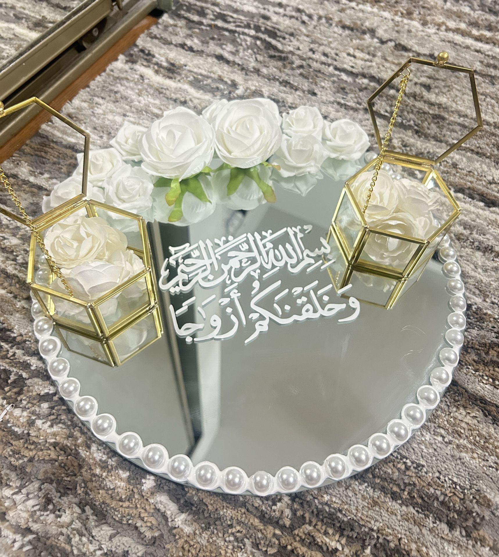 engagement mirror tray and ring holders