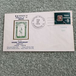 1973 First Day Cover Celebrates The Golden Anniversary Of Clearwater Stamp Club #1474