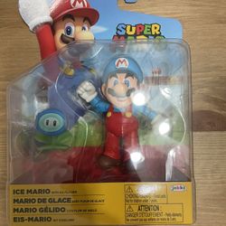NEW Jakks Pacific 41544 World of Nintendo 4" Mario ICE MARIO W/ICE FLOWER Figure