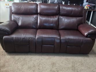 Eastmann Leather Triple Power Reclining Sofa