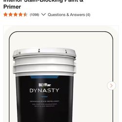 5 gal Ultra Pure White Satin Enamel Interior Stain-Blocking Paint & Primer(New)