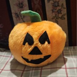 HALLOWEEN VTG JACK'O LANTERN PLUSH PUMPKIN HEAD PLUSH TOY