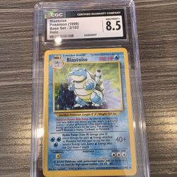 CGC 8.5 Blastoise 1999 Base Set 2/102 Holo Pokemon Card psa bgs 