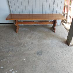  Vintage Solid Maple Bench 60" Long X 15 1/4" Wide X 17 1/2" High.