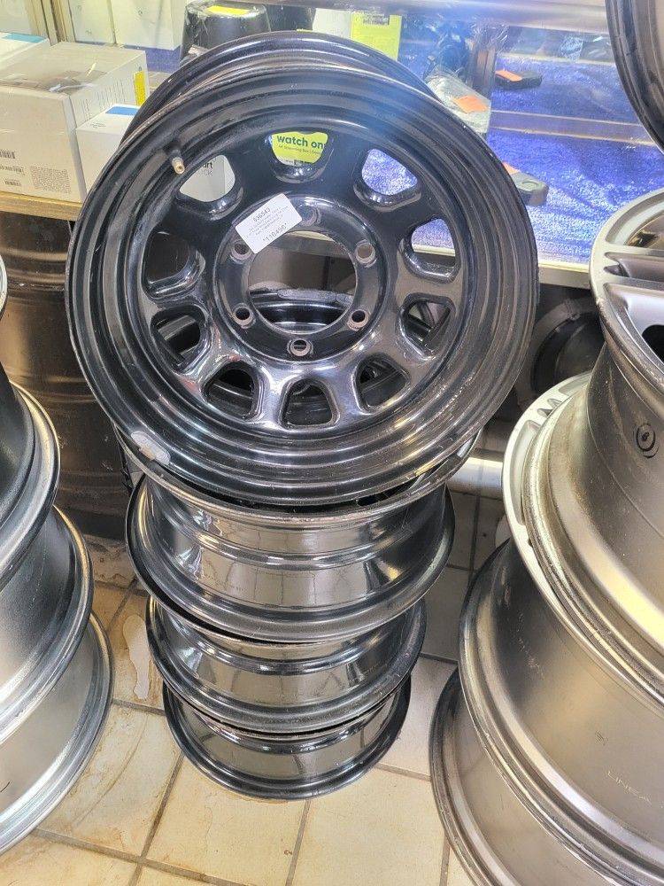 16in Black steel rims 6 lug