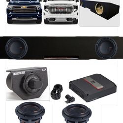 NEW BASS PACKAGE MEMPHIS MOJO 8” 3600 watts 1800 rms chevy Silverado gmc sierra 2019-up