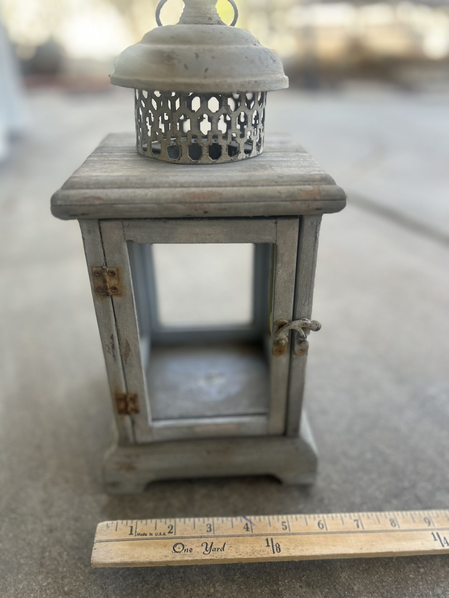 Grey Lantern Candle Holder
