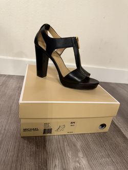 Michael Kors Black Berkley Sandal Leather, Size 8
