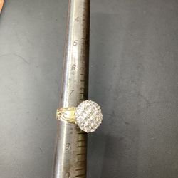 Gold Ring 10 KT CZ Cluster 