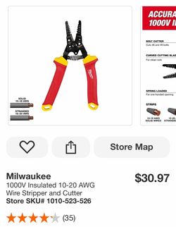 Milwaukee 1000V Insulated 10-20 AWG Wire Stripper and Cutter