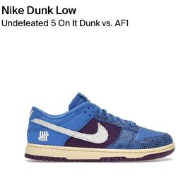 Nike Dunk Low Undefeated 5 On It Dunk vs. AF1 Size 9