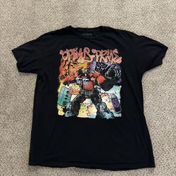 Transformers Optimus Prime T-Shirt Men’s Size XL Graffiti Black