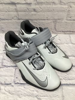 Nike Savaleos White Metallic Silver Weight Lifting Shoes Mens Size 11.5