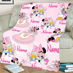 Mini Mouse Book Bag, Cup, Blanket Custom, And Lamp