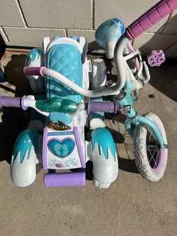 Disney Frozen Kids Bike (12") + Frozen 6V Electric Ride-On Quad – Bundle
