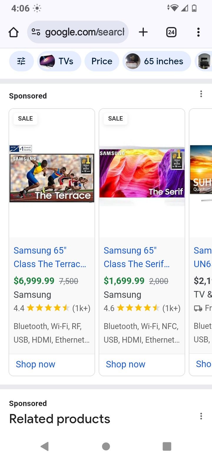 65" Samsung Model un65js9000f SmartTv