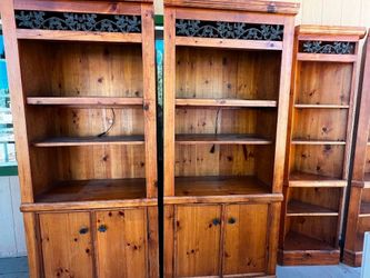 Solid wood entertainment center / Library shelving