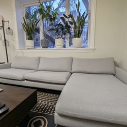 AllModern Jones 2-Piece Upholstered Chaise Sectional Couch Sofa 