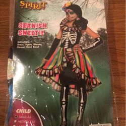 Halloween costume spanish sweetie kids size small 4-6 day of the dead