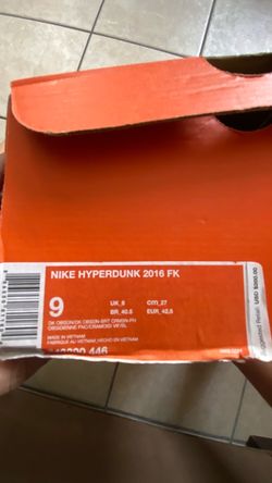 Nike Hyperdunk 2016 FK Size 9