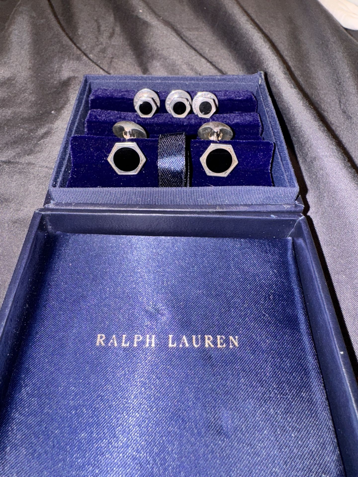 Ralph Lauren Hexagon Cuff Links & Stud Set