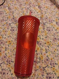 STARBUCKS Hot Pink Studded Cold Cup Tumbler BLING HOLIDAY 2019 24 oz NEW
