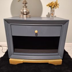 Blue & Gold Portman 1-Drawer 30" Open Nightstand
