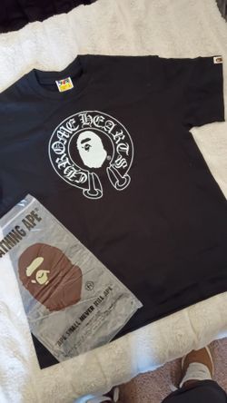 BAPE x Chrome Hearts Inspired Graphic Tee – Black (Size L)