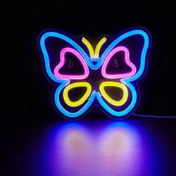 1PC Colorful Butterfly LED Neon Sign USB Powered Wall Neon Signs For Bedroom Home Wedding Party Decoration