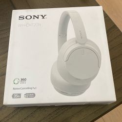 Sony Noise Canceling Wireless Bluetooth Headphones - Built-in Microphone Quick Charge WH-CH720NW - White