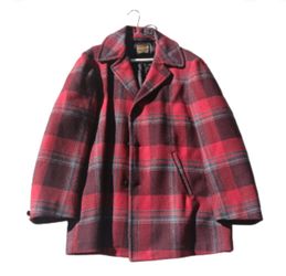 1960s Vintage Authentic Pendleton Hunting Coat Jacket, Red Buffalo Plaid, Men's XL Nice!