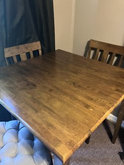 Solid Wood Bar Table With 4 Chairs