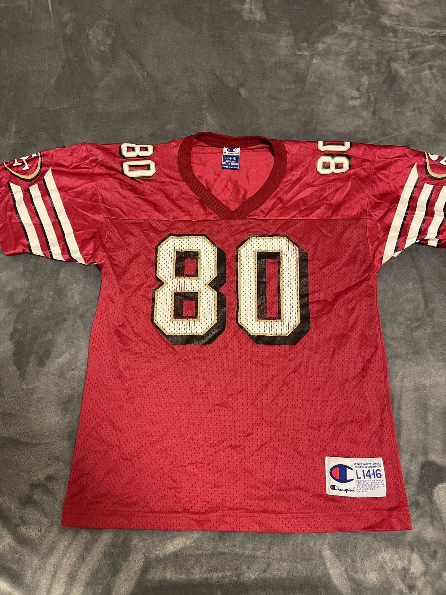 SF 49ers Size Large Jerry Rice Used San Francisco GOAT Champion 